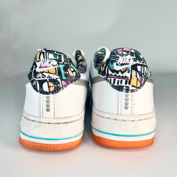 Nike Air Force 1 GS Sneakers White Multicolor 596728-100 Big Kids Youth 5.5 - Picture 5 of 14
